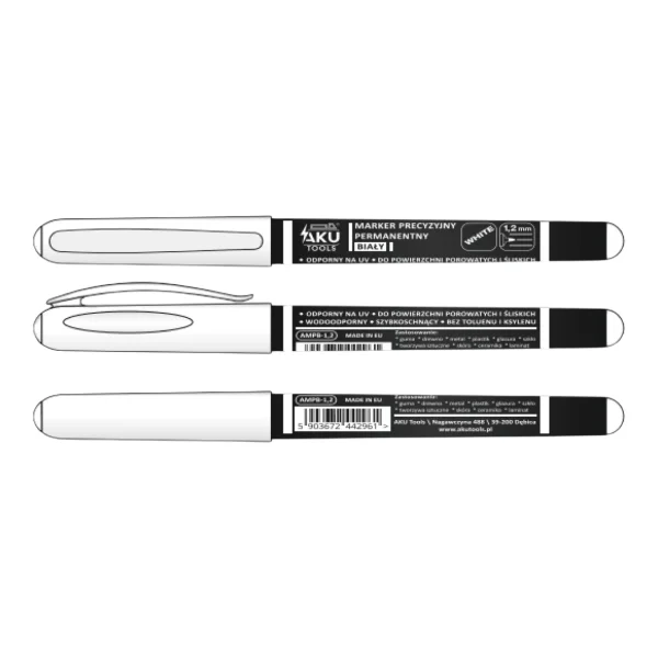 Marker glazurniczy precyzyjny permanentny biały 1,2 mm