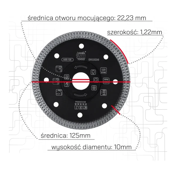 Tarcza diamentowa do gresu Premium Slim
